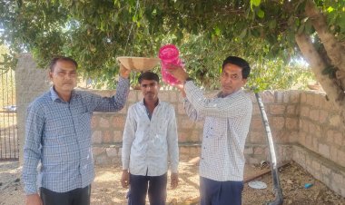 गर्मी में परिंदों के लिए पानी उपलब्ध करवाने के लिए शिक्षक ने निःशुल्क परिण्डे बांटने की शुरू की मुहिम