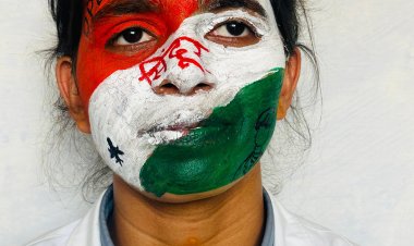 नर्सिंग सप्ताह में फेस पेंटिंग से सेना को सलाम, बेटियों को बचाने का दिया संदेश