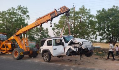 जालोर में चूंगीनाका के पास थार गाड़ी ने मोटरसाइकिल सवार दो जनों की जान ली