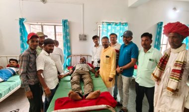 भवरानी में पूर्व सरपंच की जयंती पर 51 यूनिट हुआ रक्तदान