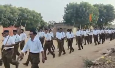 दीगांव में राष्ट्रीय स्वयंसेवक संघ के पथ संचलन में दिखा जोश और उत्साह