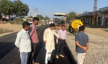 विधायक राजपुरोहित ने आहोर-माधोपुरा सड़क डामरीकरण कार्य का निरीक्षण कर समय के लिए अधिकारियों को किया पांबद