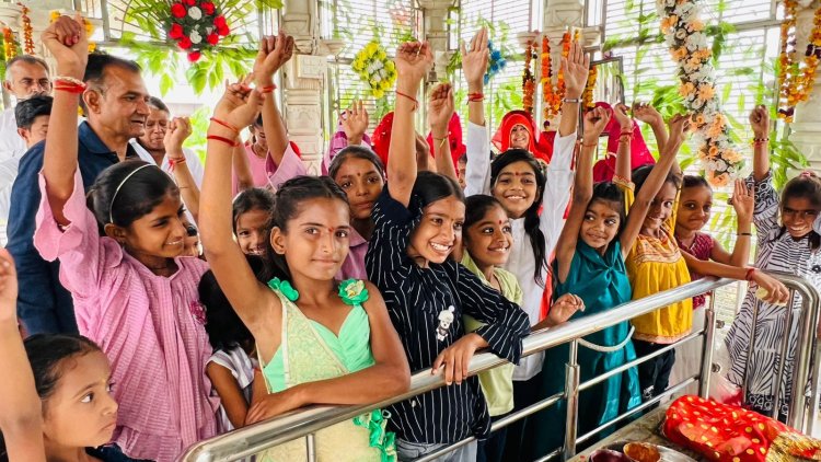 श्री क्षेमंकरी माता मंदिर में नवरात्रि महोत्सव के नवमे दिन कन्या पूजन का आयोजन