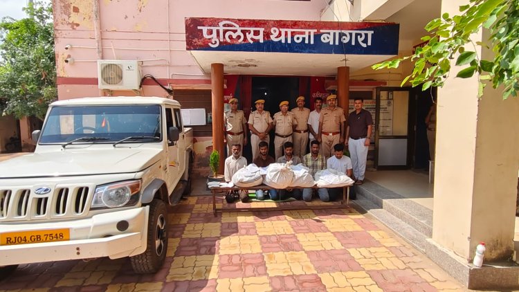 मेड़ा निचला सोलर प्लांट से केबल चोरी के आरोप में बागरा पुलिस ने पांच आरोपियों को किया गिरफ्तार