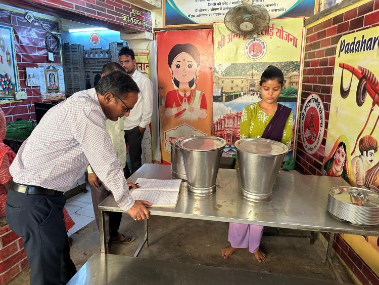नगर परिषद आयुक्त ने श्री अन्नपूर्णा रसोइयों का किया आकस्मिक निरीक्षण