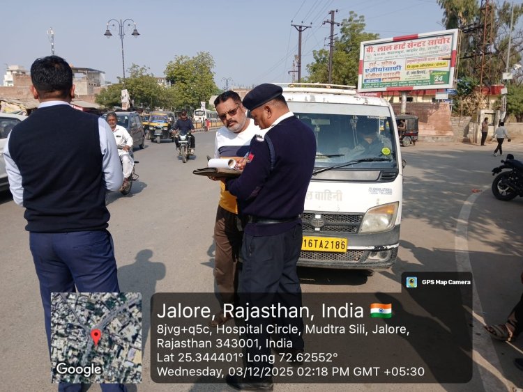 जालोर में बाल वाहिनियों के निरीक्षण में मिली कई कमियां, एक सीज की चार के चालान बनाए