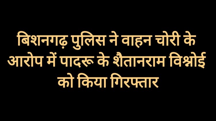 बिशनगढ़ पुलिस ने वाहन चोरी के आरोपी को पकड़ा, 33 प्रकरण दर्ज है विरुद्ध