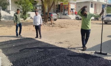 नगरीय क्षेत्रों में सड़क मरम्मत व पेचवर्क के लिए चलाया जा रहा विशेष अभियान