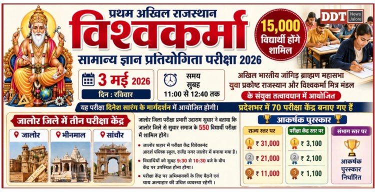 विश्वकर्मा सामान्य ज्ञान प्रतियोगिता 3 मई को, 15000 विद्यार्थी होंगे शामिल