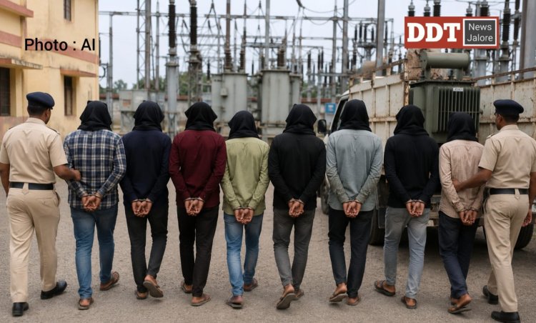 जालोर पुलिस ने सरकारी पॉवर हाउस से ट्रांसफार्मर चोरी करने वाले अंतरराज्यीय ग्रुप के विरुद्ध बड़ी कार्रवाई करते हुए 9 जनों को गिरफ्तार किया